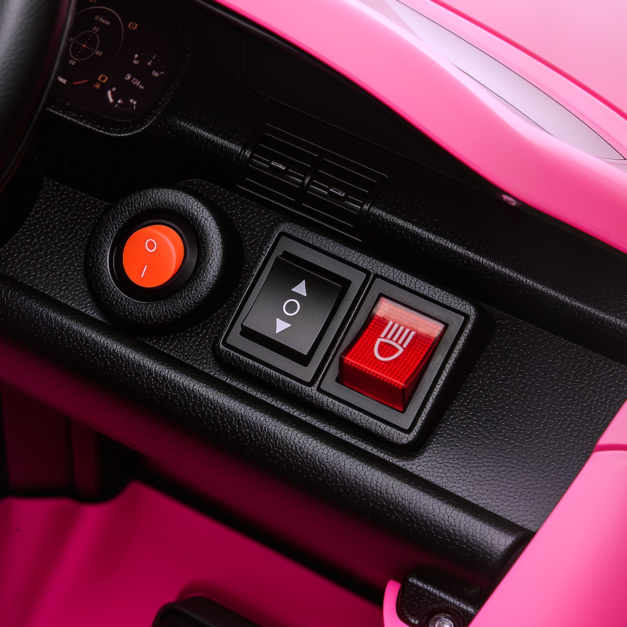 AIYAPLAY Licensed RUF CTR 2017 Electric Car for Kids, with Remote Control, Soft Start, MP3 Player, LED Lights, Pink