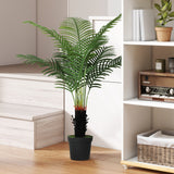 Elegant HOMCOM 120cm Artificial Areca Palm Tree with 9 PE Leaves, Decorative Artificial Plant with Plastic Pot and Flocked Soil, Fake Plant for Home Office Decor, Green