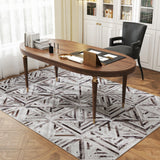 Elegant HOMCOM Modern Area Rug, Triangle Pattern Non-Slip Washable Rug, Chenille Floor Carpet for Living Room, Bedroom, Dining Room, Home Office, 230 x 160 cm, Brown