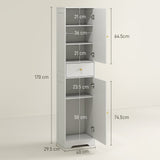 Elegant HOMCOM Tall Bathroom Cabinet with Arched Doors - White