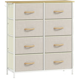 Elegant HOMCOM Chest of Eight Fabric Drawers - Beige