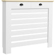 Elegant HOMCOM 95.5H x 111Wcm Radiator Cover, with Drawer - White