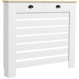 Elegant HOMCOM 95.5H x 111Wcm Radiator Cover, with Drawer - White