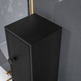 kleankin 180cm Slim Bathroom Cabinet, with Drawer, Shelves and Cupboards - Black