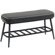 Elegant HOMCOM Luxury PU Leather Shoe Spacious Storage Modern Bench - Charcoal in Sophisticated Grey