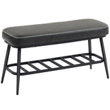 Elegant HOMCOM Luxury PU Leather Shoe Spacious Storage Modern Bench - Charcoal in Sophisticated Grey