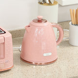 Elegant HOMCOM 1.7L 3000W Fast Boil Kettle & 2 Slice Toaster Set, Kettle and Toaster Set with Auto Shut Off, Browning Controls, Light Pink