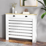 Elegant HOMCOM 95.5H x 111Wcm Radiator Cover, with Drawer - White