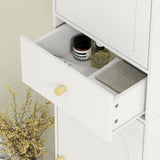 Elegant HOMCOM Tall Bathroom Cabinet with Arched Doors - White