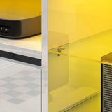 Elegant HOMCOM TV Stand Cabinet with LED Lights - High Gloss White