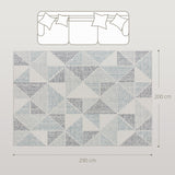 Elegant HOMCOM Modern Area Rug, Geometric Pattern Non-Slip Washable Rug, Soft Floor Carpet for Living Room, Bedroom, Dining Room, Home Office, 290 x 200 cm, Multi-Coloured