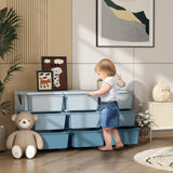 Elegant HOMCOM Kids Spacious Storage Unit, with Nine Drawers - Blue