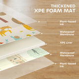 AIYAPLAY Baby Play Mat, Double Sideded Foldable Kids Crawling Mat, Reversible & Waterproof, Animal