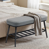 Elegant HOMCOM Luxury PU Leather Shoe Spacious Storage Modern Bench - in Sophisticated Grey