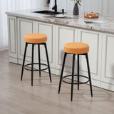 Elegant HOMCOM Set of Two Faux Leather Bar Stools - Brown/Black