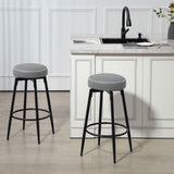Elegant HOMCOM Set of Two Faux Leather Bar Stools - in Sophisticated Grey/Black