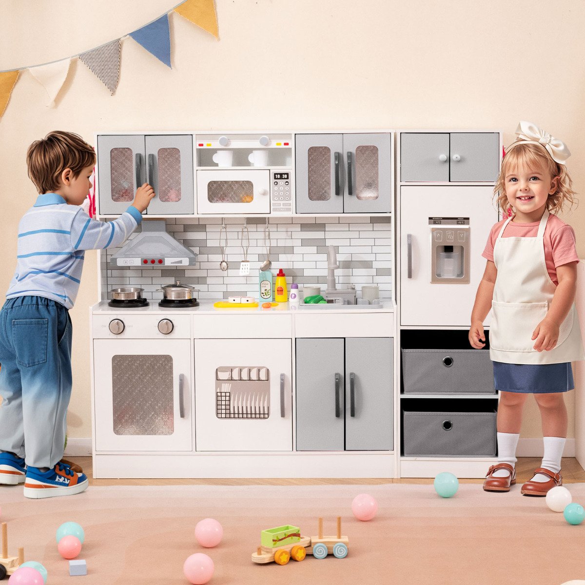 Kids Kitchen Playset with Lights and Sounds-in Sophisticated Grey