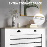 Elegant HOMCOM 95.5H x 111Wcm Radiator Cover, with Drawer - White