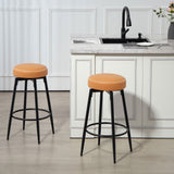 Elegant HOMCOM Set of Two Faux Leather Bar Stools - Brown/Black