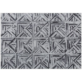 Elegant HOMCOM Modern Area Rug, Triangle Pattern Non-Slip Washable Rug, Chenille Floor Carpet for Living Room, Bedroom, Dining Room, Home Office, 230 x 160 cm, Black