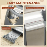 Elegant HOMCOM Stainless Steel Kettle and Toaster Set, 1.7L 3000W Rapid Boil Jug Kettle with UK Strix Thermostat, Limescale Filter, 4 Slice Toaster with 7 Browning Controls, Crumb Tray, in Sophisticated Grey and Silver Tone