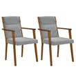 Mid-Century Modern Dining Chairs Set of 2 Upholstered Accent Chairs-