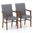 Mid-Century Modern Dining Chairs Set of 2 with High Back and Soft Cushion-
