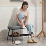 Elegant HOMCOM Luxury PU Leather Shoe Spacious Storage Modern Bench - in Sophisticated Grey