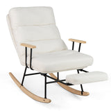 Nursery Rocking Chair Teddy Velvet Upholstered Rocking Chair-