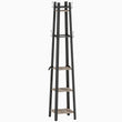 Elegant HOMCOM Industrial Coat Stand with 8 Hooks and 4 Shelves - in Sophisticated Grey