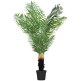 Elegant HOMCOM 150cm Artificial Areca Palm Tree with 12 PE Leaves, Decorative Artificial Plant with Plastic Pot and Flocked Soil, Fake Plant for Home Office Decor, Green