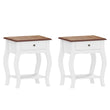 Elegant HOMCOM 2pcs Bedside Tables with Drawer, French Style Bedside Cabinets with Open Shelf for Bedroom, Living Room, White