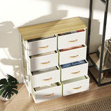 Elegant HOMCOM Chest of Eight Fabric Drawers - Beige