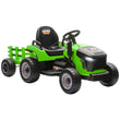 AIYAPLAY 12V Ride on Tractor and Trailer with Remote Control, Music, Shifter, Start-Up Sound, for Kids Ages 3-8 Years, Green