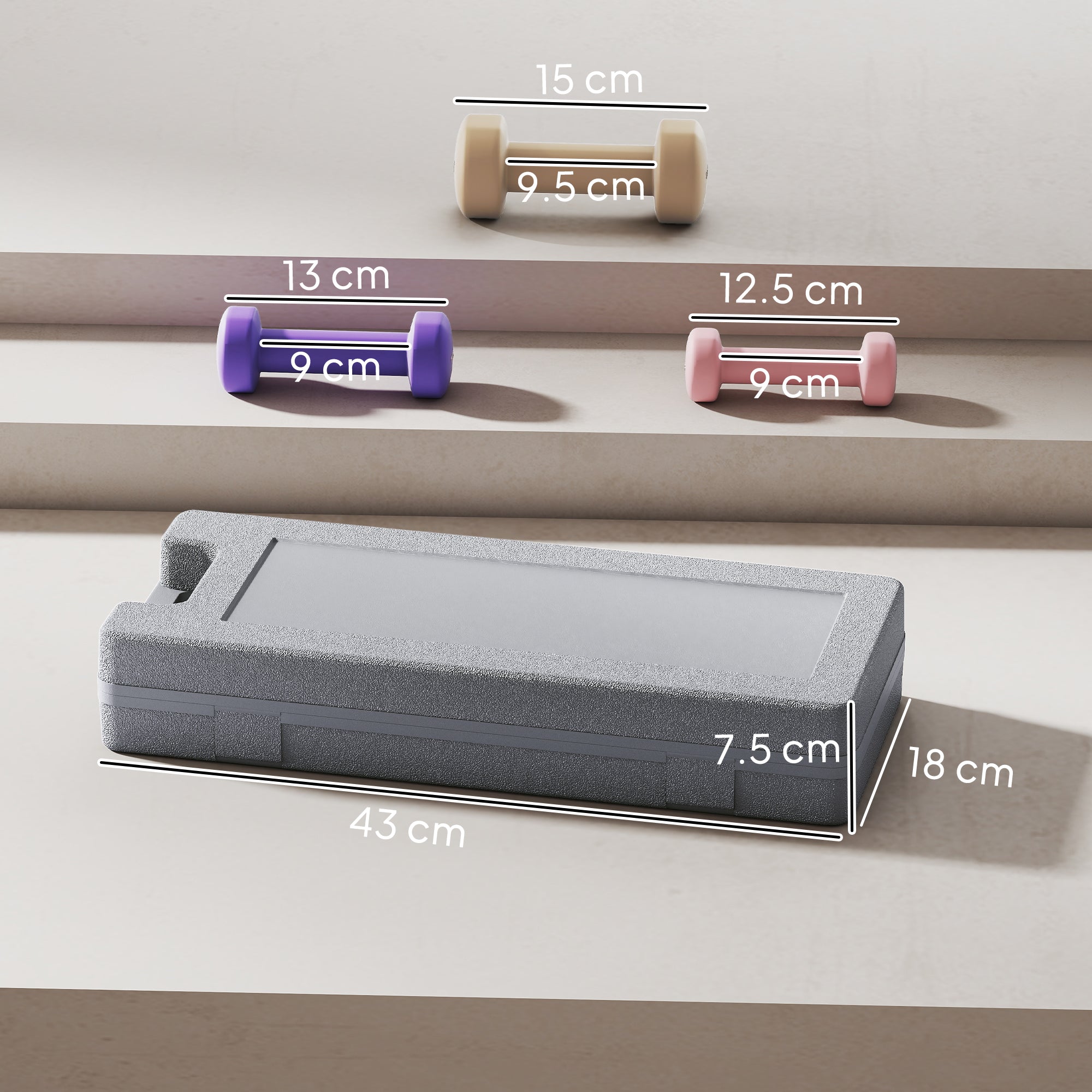 Elegant HOMCOM 6Kg Dumbbell Set, Fitness Weight Set for Men and Women, Home Gym Workout, Pink, Purple, Brown