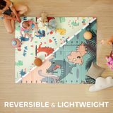 AIYAPLAY Dinosaur-Themed Baby Plat Mat Double Sided, Foldable, Water-Resistant for Outdoor/Indoor, 177 x 146 x 1.5cm
