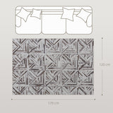 Elegant HOMCOM Modern Area Rug, Triangle Pattern Non-Slip Washable Rug, Chenille Floor Carpet for Living Room, Bedroom, Dining Room, Home Office, 170 x 120 cm, Brown