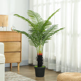 Elegant HOMCOM 120cm Artificial Areca Palm Tree with 9 PE Leaves, Decorative Artificial Plant with Plastic Pot and Flocked Soil, Fake Plant for Home Office Decor, Green