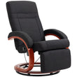 Elegant HOMCOM 135° Manual Reclining Swivel Chair, with Footrest - Black
