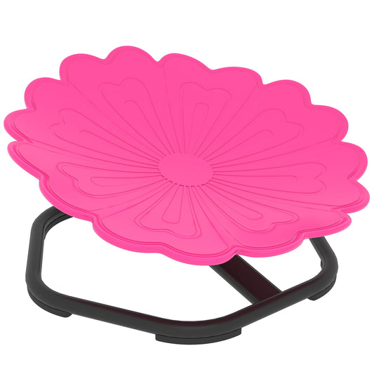 AIYAPLAY Flower-Shaped Sensory Spinning Chair with Non-Slip Base for Balance/Coordination, Pink