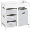 AIYAPLAY Baby Changing Unit with 4 Spacious Storage Drawers, Mat for Bedroom Nursery, 84 x 84.5 cm, White