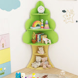 Tree Bookshelf for Kids 5-Tier Children Book Display Rack-Green