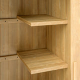 Outsunny Small Shed, Wooden Garden Spacious Storage Shed with 3 Shelves, Outdoor Tool Spacious Storage Cabinet with Tilt Roof and Lockable Door, 77.5 x 54.2 x 179.5 cm, Natural