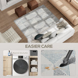 Elegant HOMCOM Modern Area Rug, Geometric Pattern Non-Slip Washable Rug, Soft Floor Carpet for Living Room, Bedroom, Dining Room, Home Office, 170 x 120 cm, Multi-Coloured