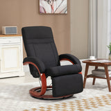 Elegant HOMCOM 135° Manual Reclining Swivel Chair, with Footrest - Black