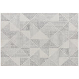 Elegant HOMCOM Modern Area Rug, Geometric Pattern Non-Slip Washable Rug, Soft Floor Carpet for Living Room, Bedroom, Dining Room, Home Office, 170 x 120 cm, in Sophisticated Grey
