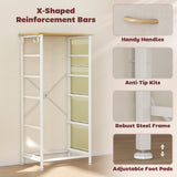 Elegant HOMCOM Chest of Five Fabric Drawers - Beige