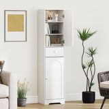 Elegant HOMCOM Tall Bathroom Cabinet with Arched Doors - White