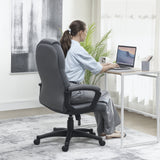 Elegant HOMCOM Faux Leather Office Chair - Charcoal in Sophisticated Grey